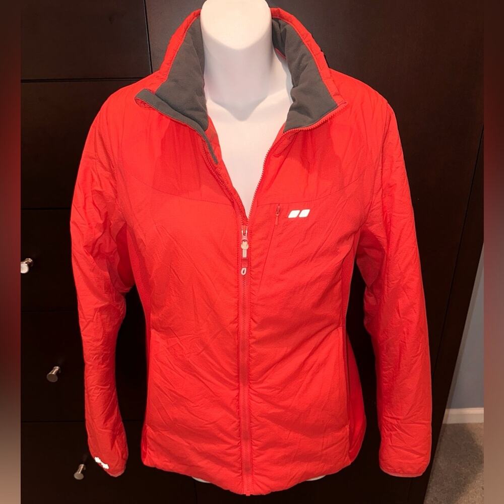 Koppen Women's Insulated Primaloft Zip Up Winter Coat, Coral/Orange/Red, Large